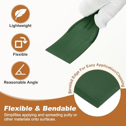 HARFINGTON 5pcs Putty Knife Scraper 2" Width Flexible Plastic Putty Knife Paint Scraper Tool for Taping Drywall Spreading Painting Wall Scratching Dark Green - color: Dark Green, size: 2"
