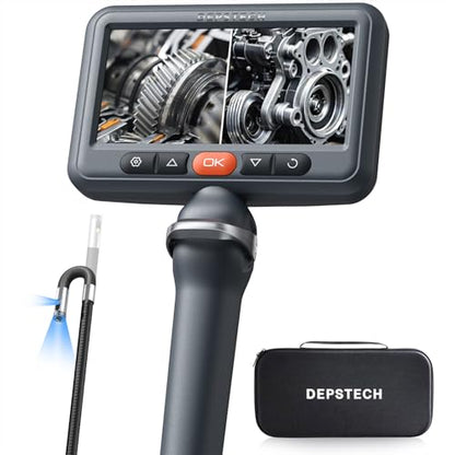 DEPSTECH Dual Lens Articulating Borescope,Endoscope Camera with Light 5FT