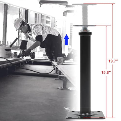 4-Pack House Floor Jacks, 16–20 Inch Adjustable Steel Posts, Black - color: Black(4 Pack), size: 16"-20"