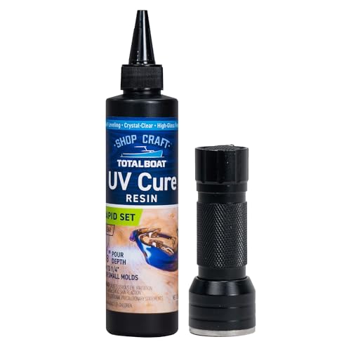 TotalBoat Clear Acrylic UV Resin Kit with UV Cure Light - 200g