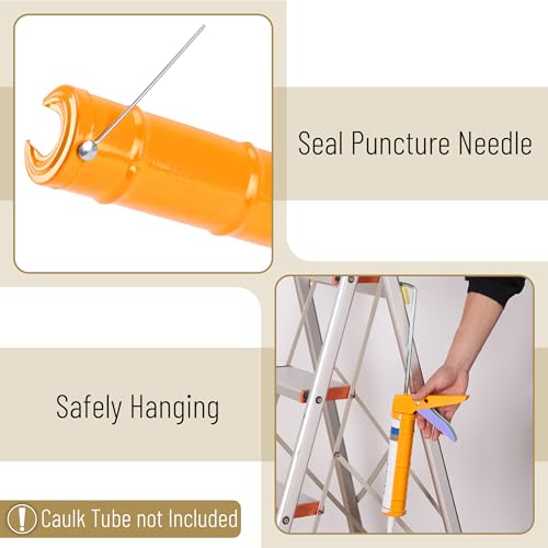 Bates- Caulking Silicone Gun, 10:1 Thrust Ratio, Hand Caulking Guns, No Drip - color: Orange & Ashen, size: 1 Pack