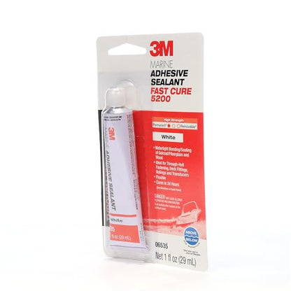 3M Marine Adhesive Sealant 5200FC, Fast Cure, White, 1 oz Tube - size: 1 fl oz Tube