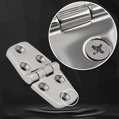 316 Stainless Steel Hinges Marine Grade 3" x 1.5" Heavy Duty Boat Hatch Hinge (76 mm X 38 mm) Casting Cabinet Door Hinge with Screws (6 Pack) - style: 6 Pack