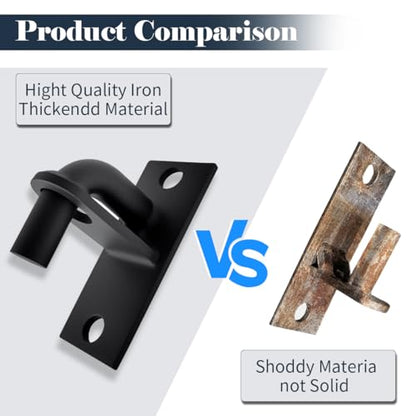 Heavy Duty Wall Mount Gate Hinge - Adjustable Fence Gate Hinges with 5/8 Hinge Pin for Chain Link Gates, Rust-Resistant Steel Design (Black, 2 Pack) - color: Black, size: 2 Pack