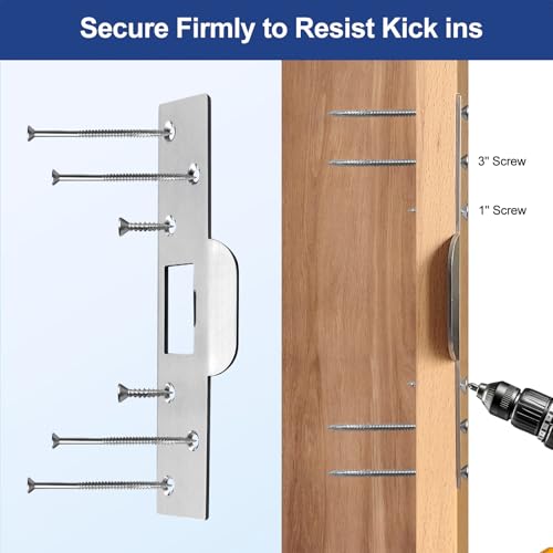 Extra-Long Door Strike Plate, Extended Length/Height - color: Satin Nickel, size: 1 Pack