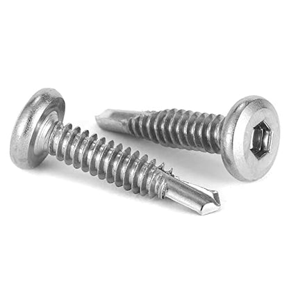 12 x 1" Stainless Steel Flat Head Socket Cap Screws, 100Pcs, Allen Socket Drive, Self Tapping - size: #12 x 1"