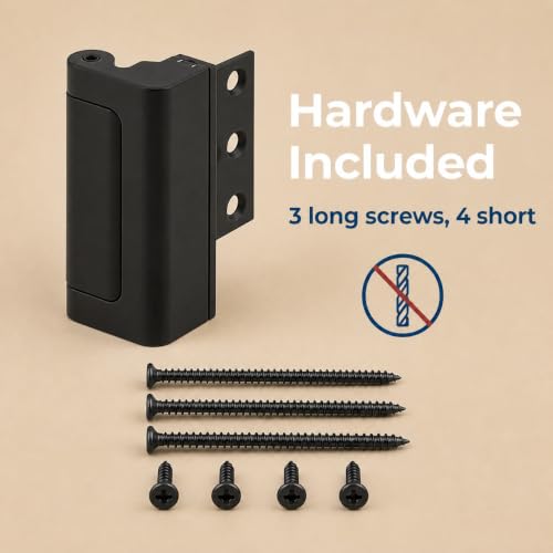 Prime-Line Door Reinforcement Lock, 3 in. Stop, Matte Black - color: Matte Black