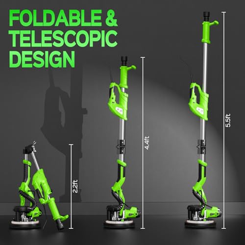 Drywall Sander, 8-Amp Drywall Sander with Vacuum Dust Collector,Light Green - color: Light Green