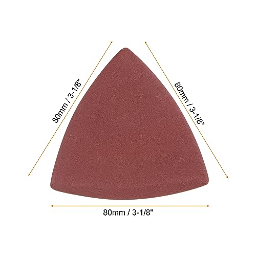 HARFINGTON 100pcs Triangular Hook & Loop Sandpapers 400 Grits 3-1/8" Aluminum Oxide Sanding Pads Random Orbital Mouse Detail Sander Papers Oscillating Multi Tool Sheets - size: 400 Grits