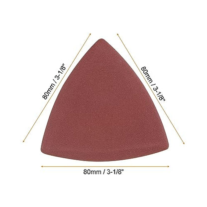 HARFINGTON 100pcs Triangular Hook & Loop Sandpapers 400 Grits 3-1/8" Aluminum Oxide Sanding Pads Random Orbital Mouse Detail Sander Papers Oscillating Multi Tool Sheets - size: 400 Grits