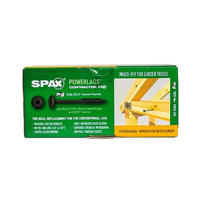 SPAX 5/16" x 6" Exterior Washer Head Structural Wood Lag Screws Powerlags Torx T-Star (50 EA) Bit Included Heavy Duty Rust Resistant - size: 5/16 x 6"
