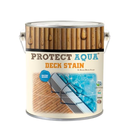 Protect Aqua Wood Stain – Deck Stain 1.3 Gallon Water-Based Semi-Transparent Exterior Wood Stain with UV & Water Resistance for Decks, Pergolas, Fences & Siding (Chestnut) - color: Chestnut