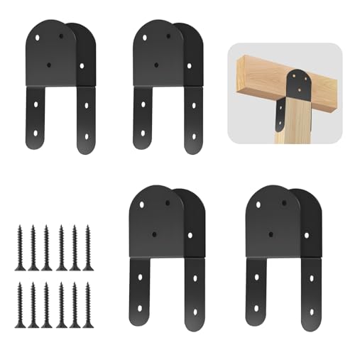 4 Pcs 2"x 4" Deck Post Caps Tie Brackets|Ineer Size(1.6"x 3.6") - size: 2"x 4" - 4 Pieces, style: Deck Post Caps Tie Brackets