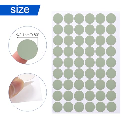 uxcell 7 Sheets/378PCS Self Adhesive Screw Hole Stickers, 2.1cm/0.83" PVC Screw Hole Covers Hole Stickers for Furniture Wood Cabinet Wall Desk Table Bookcase, Tea Green - color: Tea Green