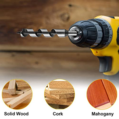1" x 14" Wood Auger Drill Bit with 1/2 Inch Hex Shank - size: 1" x 14"