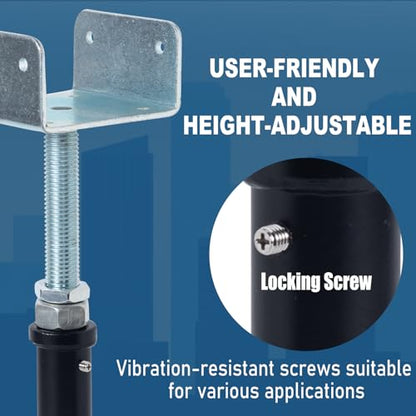 2 Pack U-Shaped Floor Jack - Adjustable Steel Beam Support for 4x2, 4x4, 4x6 Joists Heavy Duty Screw Jack with U-Head Telepost & House Jack.9-13 Inch Adjustment Range. - size: 9-13