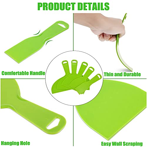 6 Inch Plastic Putty Knife, 3Pcs Flexible Paint Scraper Tool for Spackling - size: 6 inch