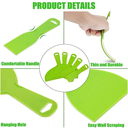 6 Inch Plastic Putty Knife, 3Pcs Flexible Paint Scraper Tool for Spackling - size: 6 inch