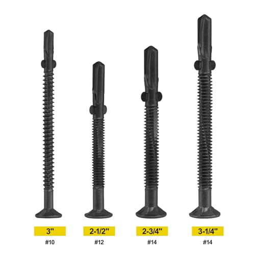 #14 x 2-3/4 Self-Tapping Trailer Deck Screws,181PcsT25 Star Bits Screws - color: Black, size: #14 x 2-3/4in 181pcs