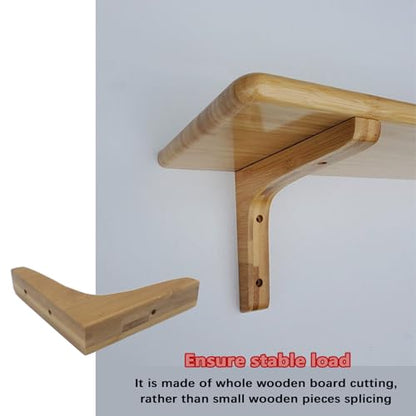 2-Pack Solid Wood Triangle Shelf Bracket Corbel 3.7in Wall Mount - size: 3.7*3.7"