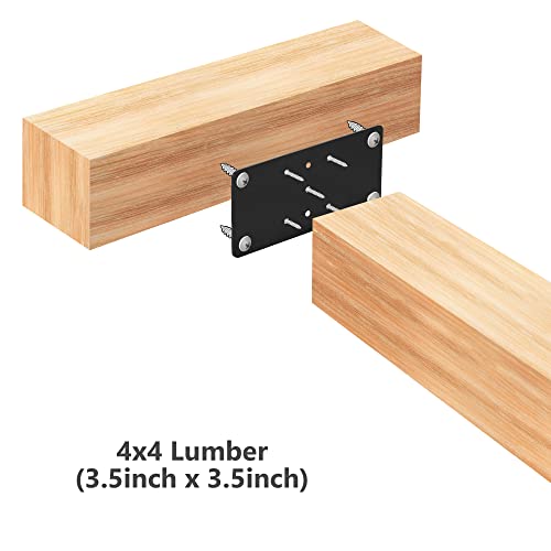 2-Pack 4x4 Post Anchor Plates - Ideal for Deck Railing, Wood Fence, Post Base, Fence Post, Mailbox Post by Sihnman