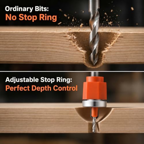 Chumia 6 Pcs Countersink Drill Bit Set, 1/8" to 3/16"