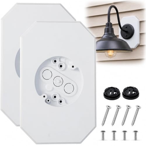 Podoy Vinyl Siding Mounting Block with Built-in Electrical Box (2Pcs White) - size: 2, style: White
