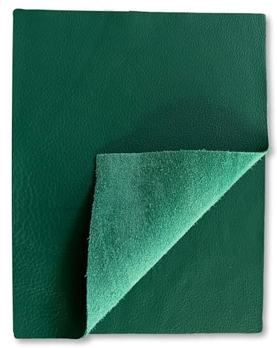 Natural Grain Cow Leather: 8.5'' x 11'' Pre Cut Leather Pieces (Kelly Green, 1 Piece) - color: Kelly Green, size: 1 Piece