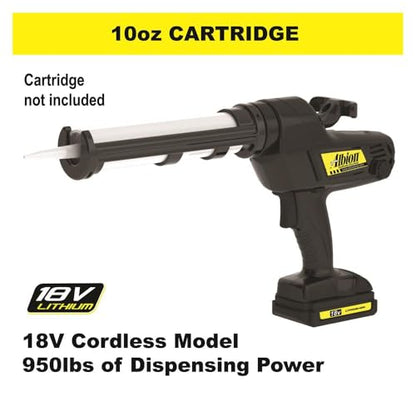 Albion Engineering 846-1E Cordless Cartridge Gun with Swivel Carriage, 18V, 1/10 Gallon - size: 10 oz (1/10 Gallon) / 300 ml, style: 18V Cordless Drive