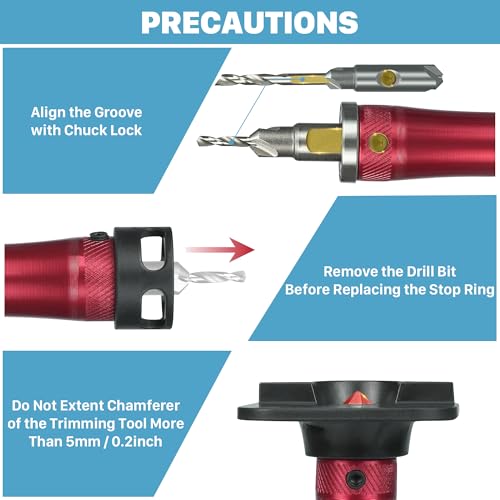 KEENTECH 10-in-1 Countersink Drill Bit Set with Ball Bearing Depth Stop - style: Countersink Bits