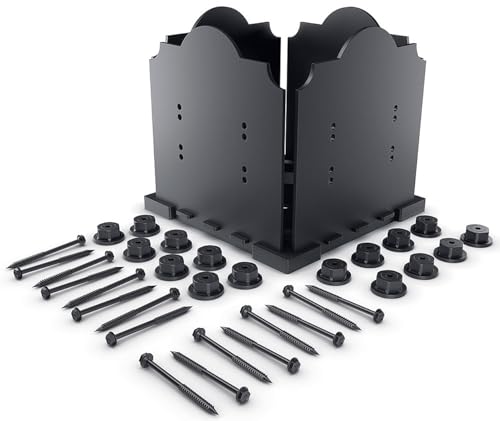 Ozco Laredo Sunset 10x10 Post Base Kit, Includes Decorative Plates, Hex Cap Nuts, OWT Timber Screws, Galvanized Steel for Pergolas | 56605 - size: 10x10, style: Laredo Sunset