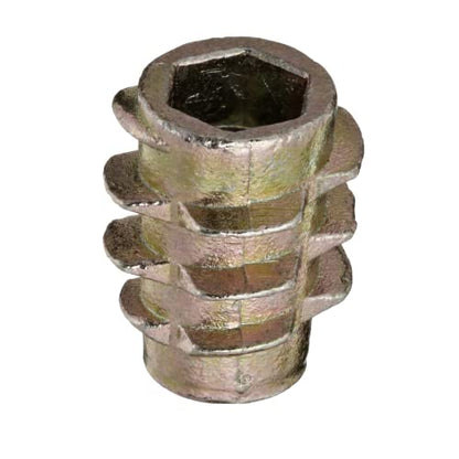 E-Z LOK Knife Thread Insert for Soft Wood, Hex Flush, 10-32, 13mm, 50 ct - size: #10-32 Internal Threads, 0.512" Length
