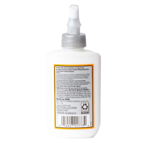 Gorilla Dries Clear Wood Glue, Water Resistant, 4 oz Bottle, 2-Pack - style: Clear