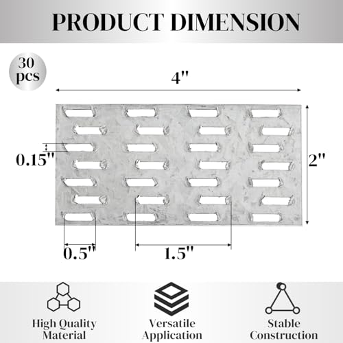 ZAVOOS 30 Pieces 2 x 4 Inch Truss Plates, 8 mm Nail Teeth - size: Small
