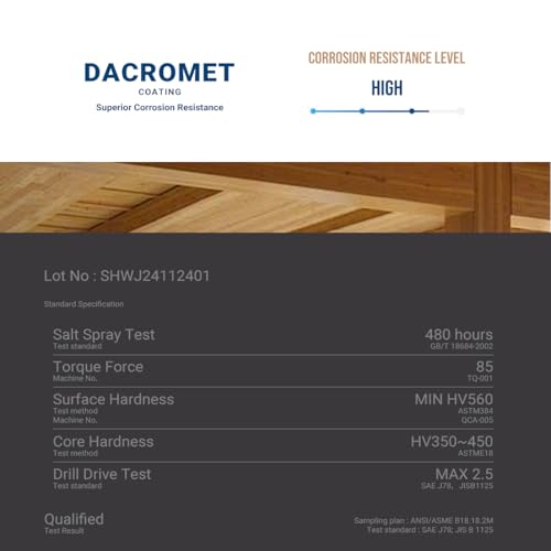 SD10112R500 Connector Screws, #10 x 1-1/2" Heavy-Duty Joist Hanger Screws, 1/4" Hex Head with 0.370"-Dia, Replace 10D Nails, Prem-Galvanized, Corrosion-Resistant and Wear-Resistant (500-Qty)