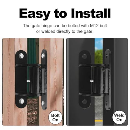7" Heavy Duty Gate Hinges, 1100 lb, Black 2 Pack, Face-Mount Bolt/Weld-On - size: 2060P