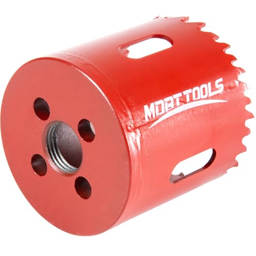 2-1/8"(54MM) Bi-Metal M42 Hole Saw with 8% Cobalt– Deep Cut 2" Depth HSS Hole Cutter for Wood, Plastic, Drywall, Metal Sheet & Hardened Stainless Steel(Without Arbor) - size: M42 2-1/8 in