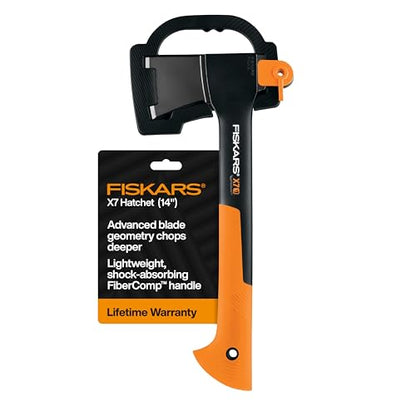 Fiskars X7 Small Hatchet Axe 14", for Camping & Chopping Wood Kindling - style: 14" Hatchet