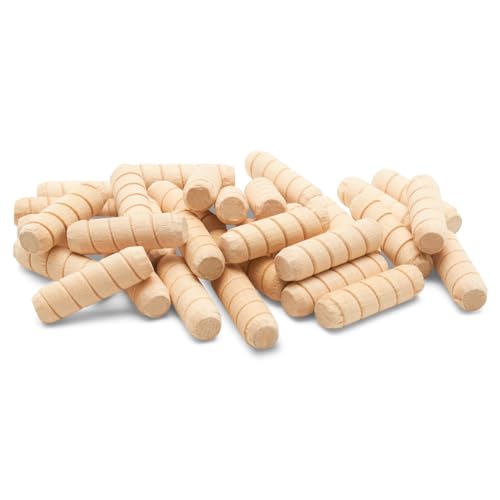 Wooden Dowel Pins 3/8 inch x 1-1/4 inch, Pack of 100 Spiral Dowel Joints for Woodworking, Furniture and Crafts, by Woodpeckers - size: 3/8 inch x 1-1/4 inch