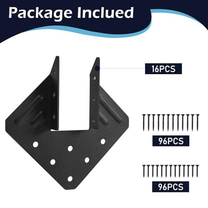 16Pcs Hurricane Tie for Rafter,Heavy Duty 2mm Thick Hurricane Strap - size: 16pcs, style: 2''x4''Hurricane Tie