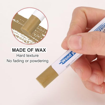 HARFINGTON Wood Filler Sticks 6 Colors Wooden Wax Touch Up Furniture Repair Crayons for Medium Brown, White Maple, Maple, Beige, Light Gray, Dark Oak - color: Brown Series