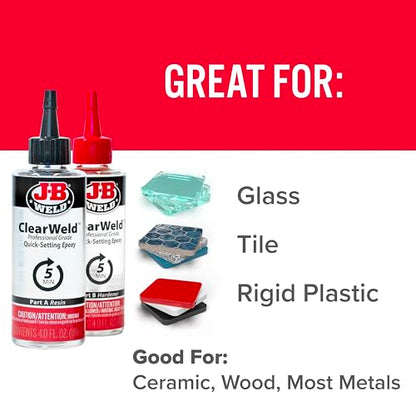 J-B Weld Pro Size ClearWeld 5 Minute Set Epoxy