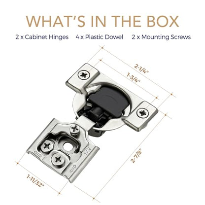 Soft Close Hinges for Kitchen Cabinet Hinges, 1/2 Inch Overlay, 2 Pack - size: 1/2 inch Overlay