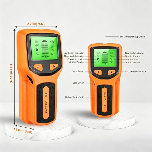 5 in 1 Stud Finder Wall Scanner with Smart Chip & HD LCD Display