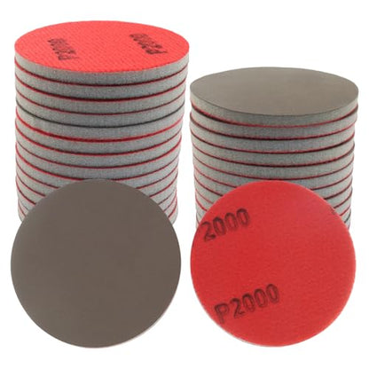 3 Inch Hook and Loop Sanding Sponge Discs, 2000 Grit, 24 Pcs - size: 2000 Grit