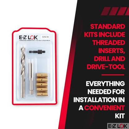 E-Z LOK Thread Repair Kit, 0.3125-18 - size: 5/16-18, style: Brass