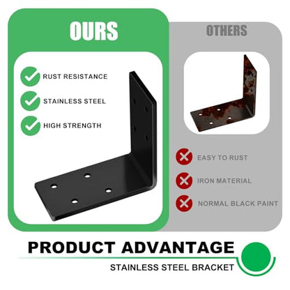 30 Pack L Brackets 3x3 for Wood Heavy Duty Corner Angle Brace Black - size: 3''x1.5''