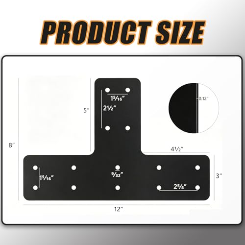4 PCS T Post Timber Brackets,Heavy Duty 12"x8" Post to Beam Connector - color: T Shape