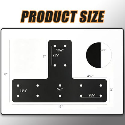 4 PCS T Post Timber Brackets,Heavy Duty 12"x8" Post to Beam Connector - color: T Shape
