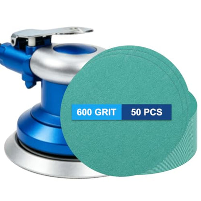 50Pcs 5" PSA Sanding Discs 180 Grit Polyester Film Green - size: 5 Inch-180 Grit